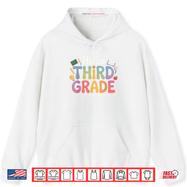Hoodie Hello Third Grade Back To School Leopard Shirt digitalhandmades.com