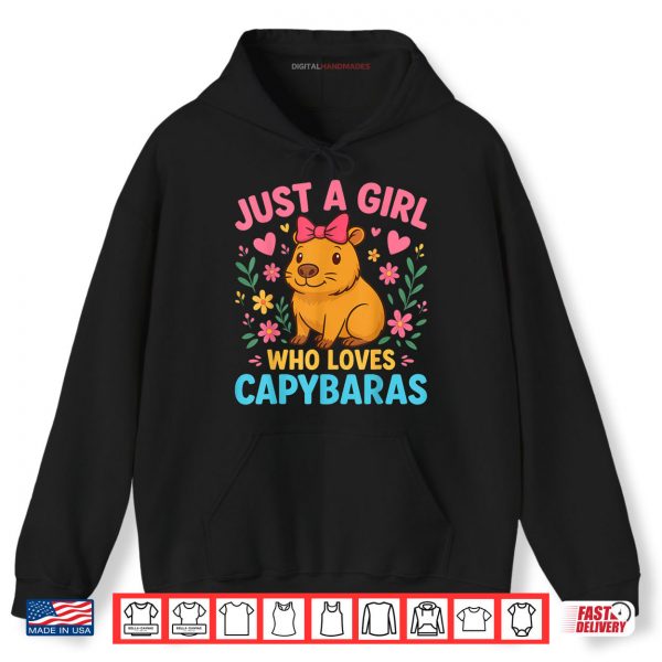 Hoodie Just a Girl Who Loves Capybaras Cute Rodent Animal Shirt digitalhandmades