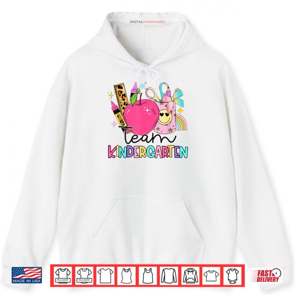 Hoodie Kindergarten Team Teacher Coquette Bow Back To School Shirt digitalhandmades