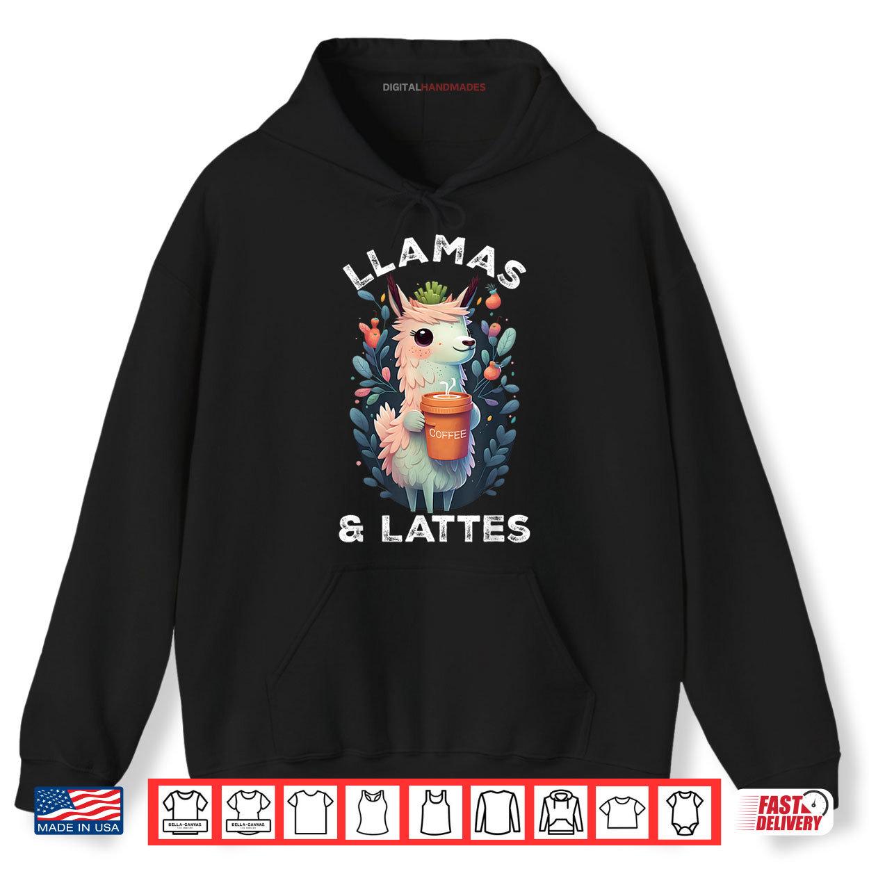 Llamas & Lattes Funny Vintage Llama & Coffee Lover Floral Shirt Llamas & Lattes Funny Vintage Llama & Coffee Lover Floral Shirt