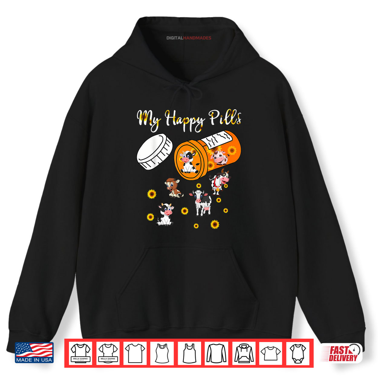 My Happy Pills Cows Cute Cow and Sunflower Cow Lover Funny Shirt My Happy Pills Cows Cute Cow and Sunflower Cow Lover Funny Shirt
