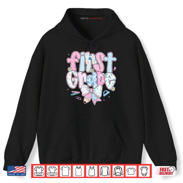 Hoodie Preppy First Grade Back To School Coquette Bow Shirt digitalhandmades