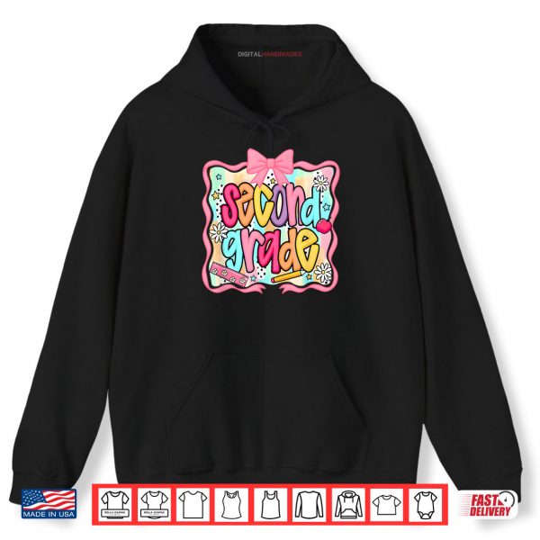 Hoodie Preppy Second Grade Coquette Bow Back To School Teachers Kid Shirt digitalhandmades
