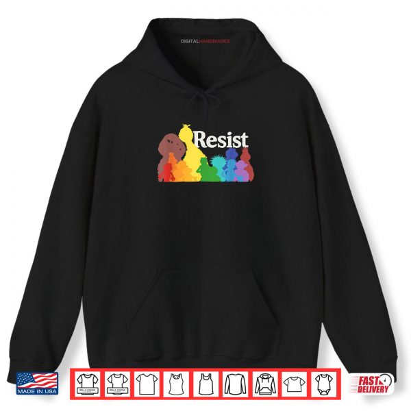 Hoodie Save P.B.S Resist Rainbow Character Graphic Shirt