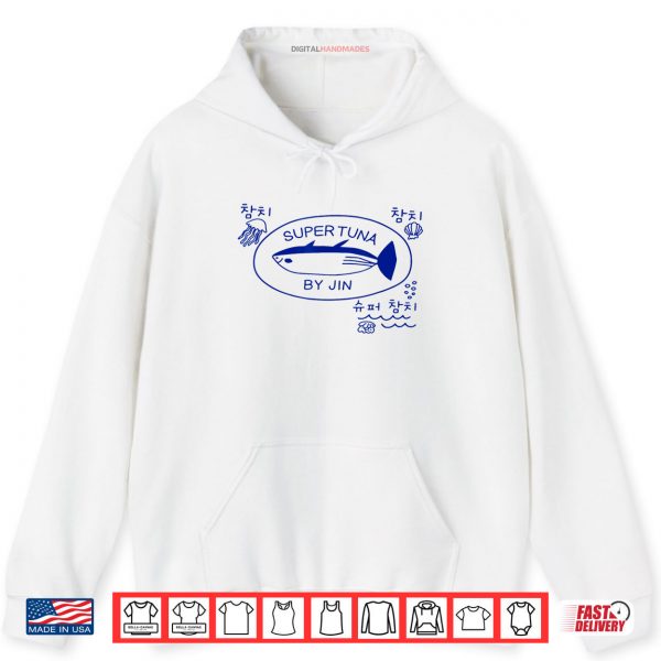 Hoodie Super Tuna Drawing Tuna Fish Jin Super Tuna Kpop Shirt