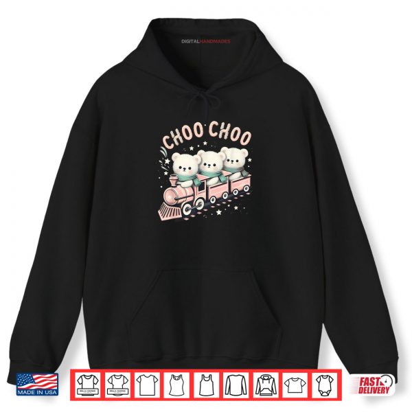 Hoodie Teddy Bears And Choo Choo Train Kids K Pop Coquette Matching Shirt digitalhandmades.com