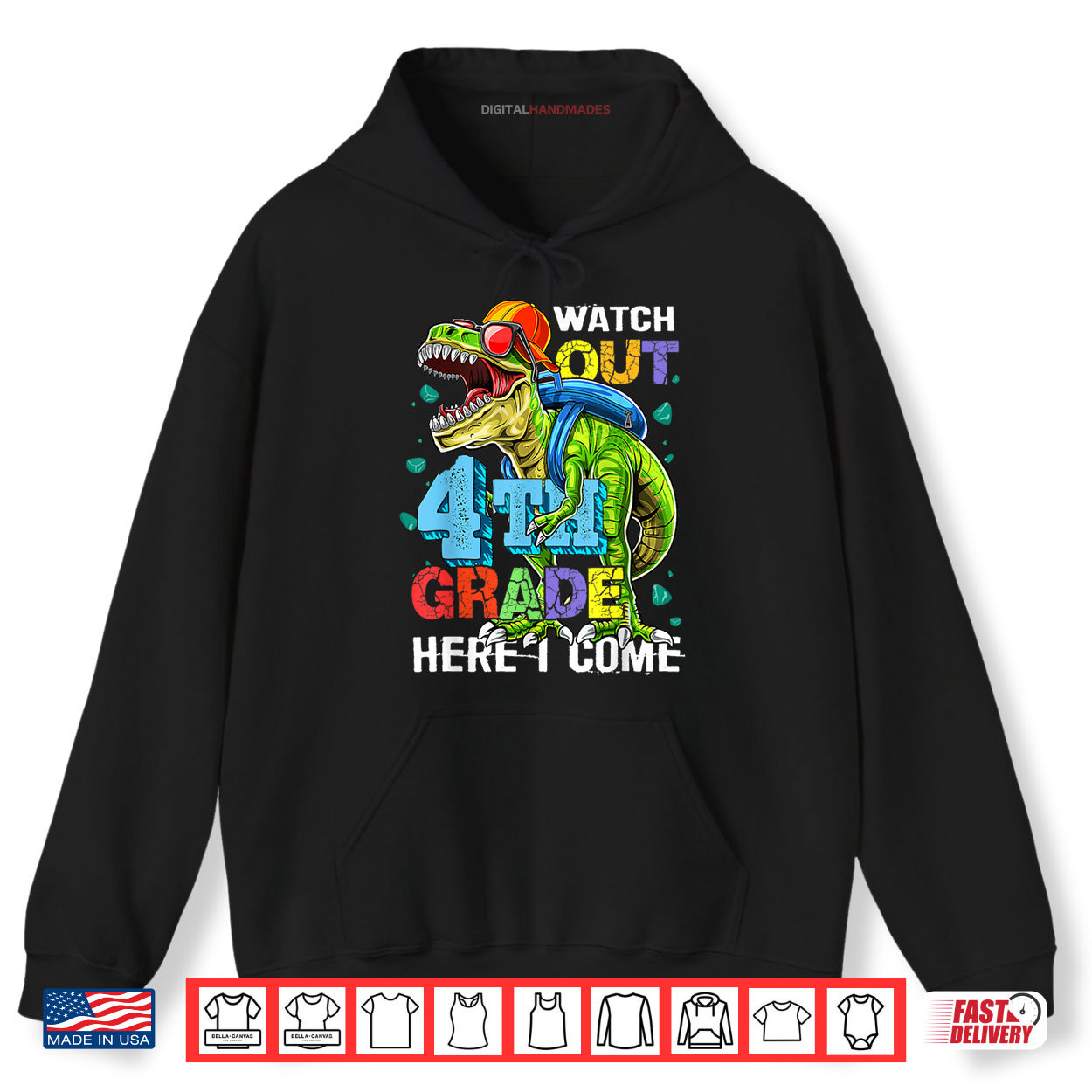 Watch Out 4th Grade Here I Come T Rex Back To School Boy Kid Shirt Watch Out 4th Grade Here I Come T Rex Back To School Boy Kid Shirt