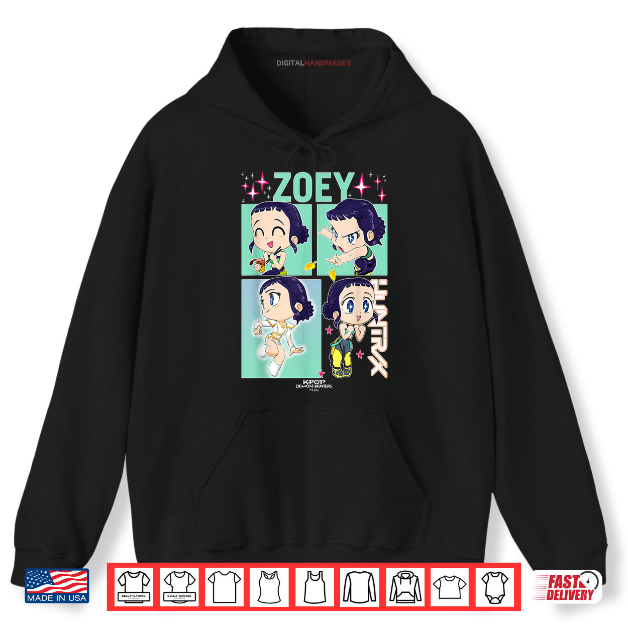 Zoey KPop Demon Hunters Cute Chibi Shirt Zoey KPop Demon Hunters Cute Chibi Shirt