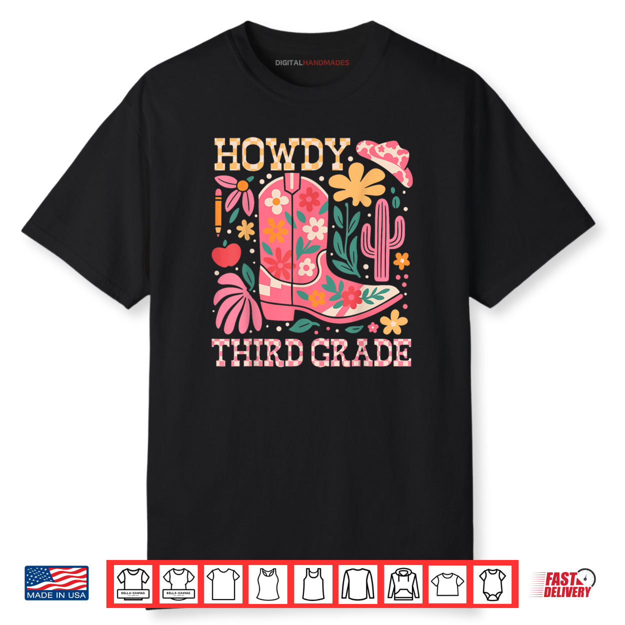 Howdy Third 3rd Grade Cowgirls Teacher Back To School Shirt Howdy Third 3rd Grade Cowgirls Teacher Back To School Shirt