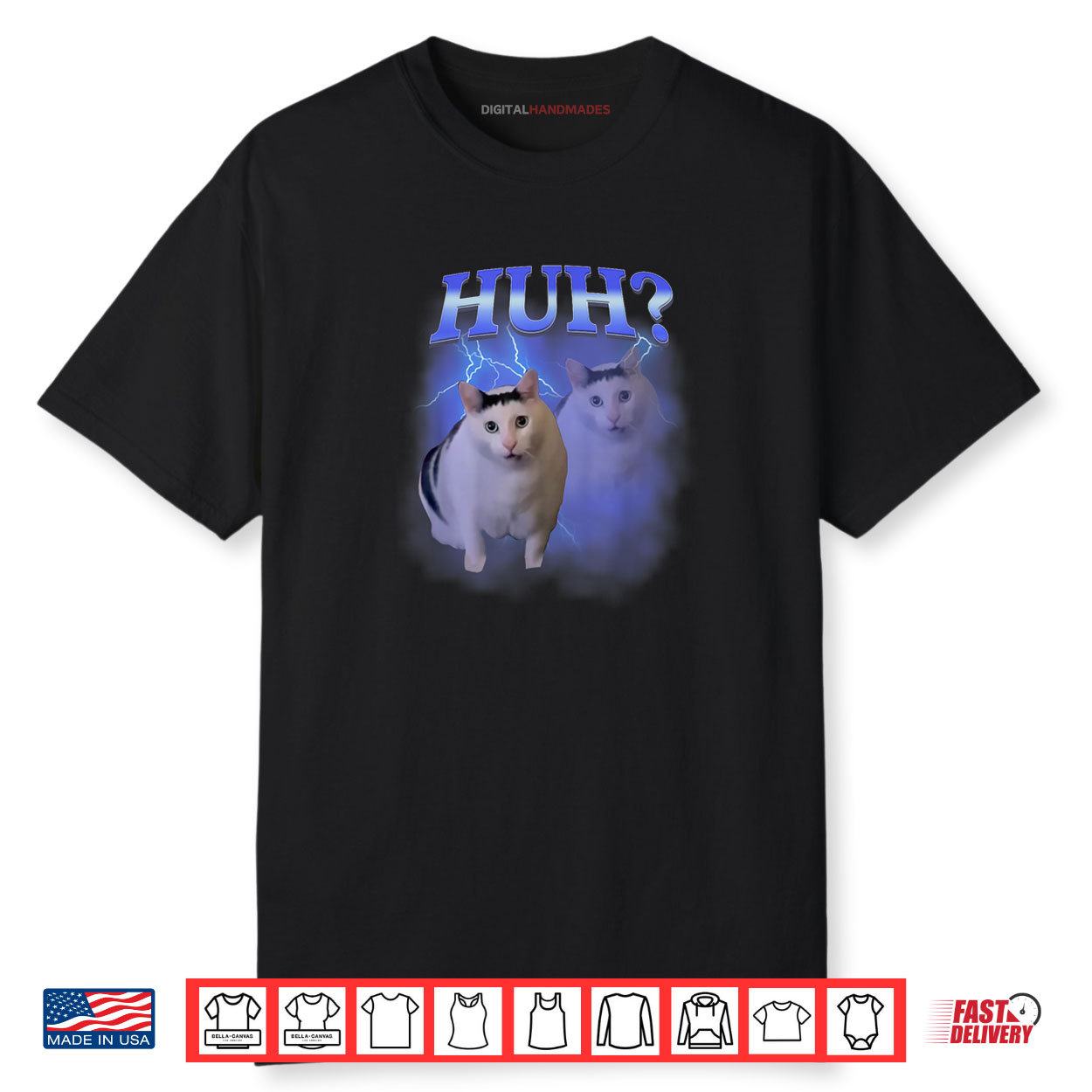 Huh Silly Cat Meme Funny Oddly Bootleg Specific Dank Meme Shirt