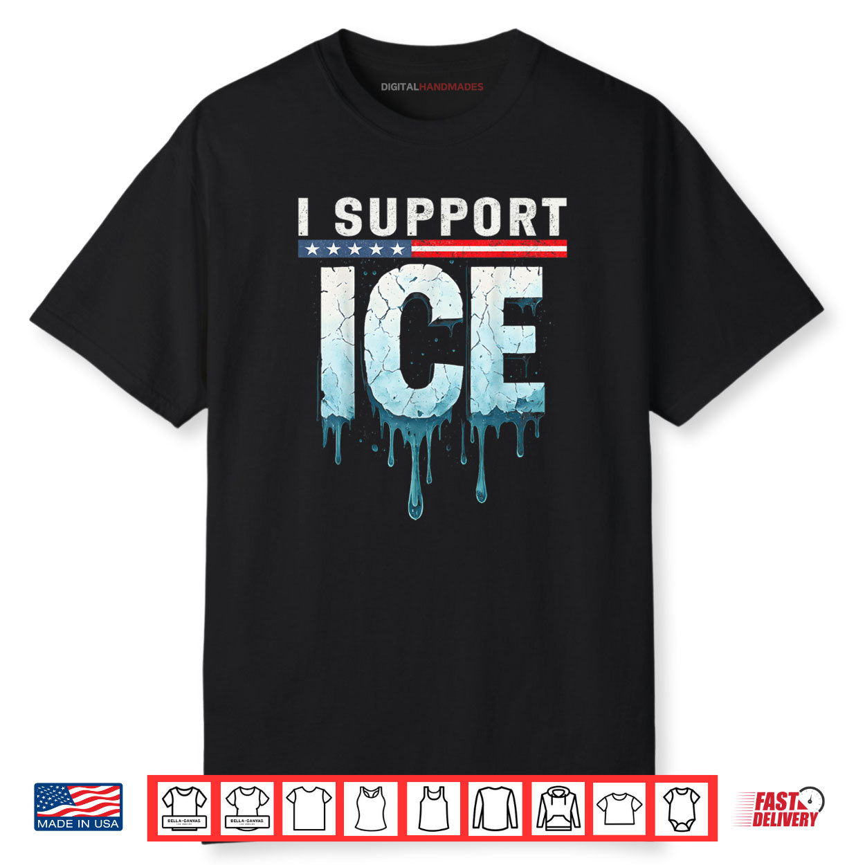 I Support ICE Immigration Officers American Flag Shirt I Support ICE Immigration Officers American Flag Shirt