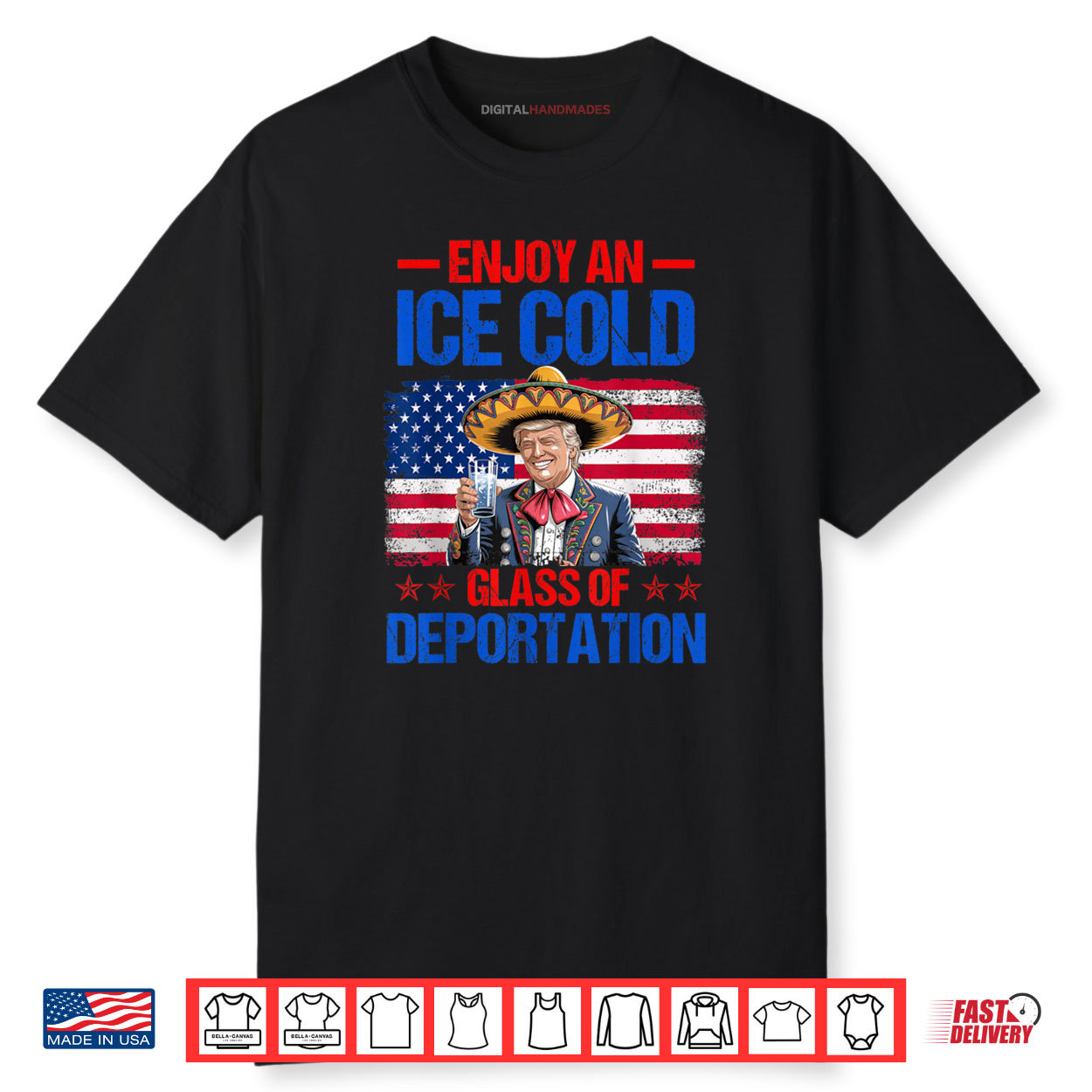 ICE Ice Cold Glass Of Deportation Trump funny 4th of July Shirt