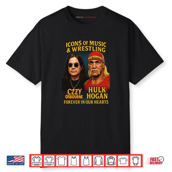 Icons Of Music And Wrestling Ozzy Osbourne And Hulk Hogan Shirt