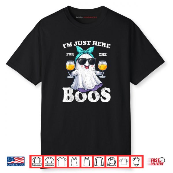 I’m Just Here For The Boos Halloween Women Ghost Cute Funny Shirt