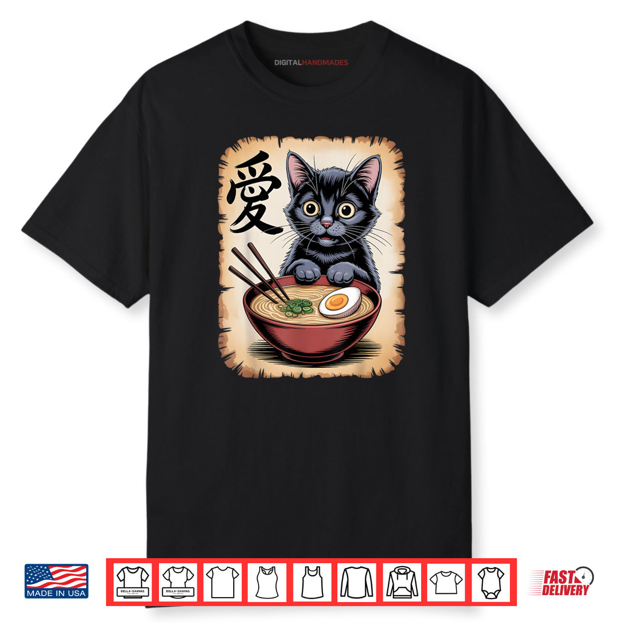 Japanese Kawaii Anime Cat Funny Cat Eating Ramen Shirt Japanese Kawaii Anime Cat Funny Cat Eating Ramen Shirt