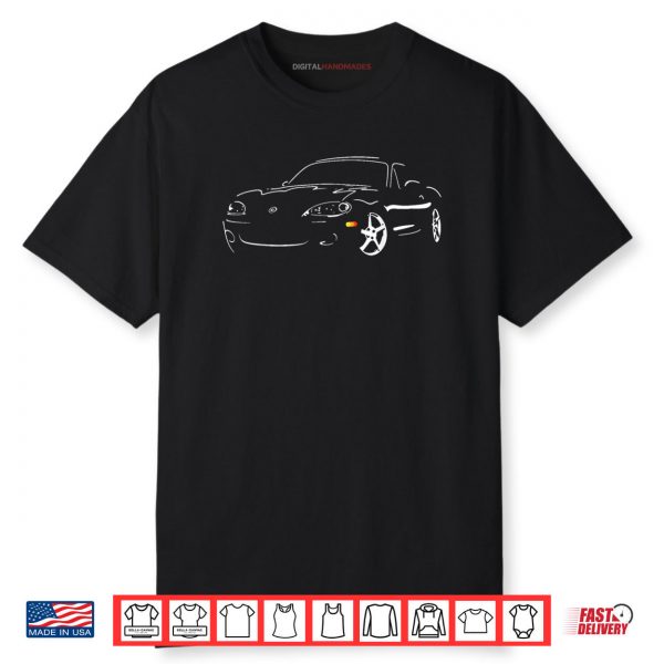 Japanese Miata Car Retro Roadster Outline Gift For Car Lover Shirt