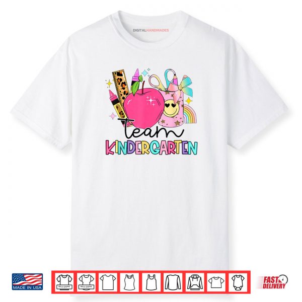 Kindergarten Team Teacher Coquette Bow Back To School Shirt