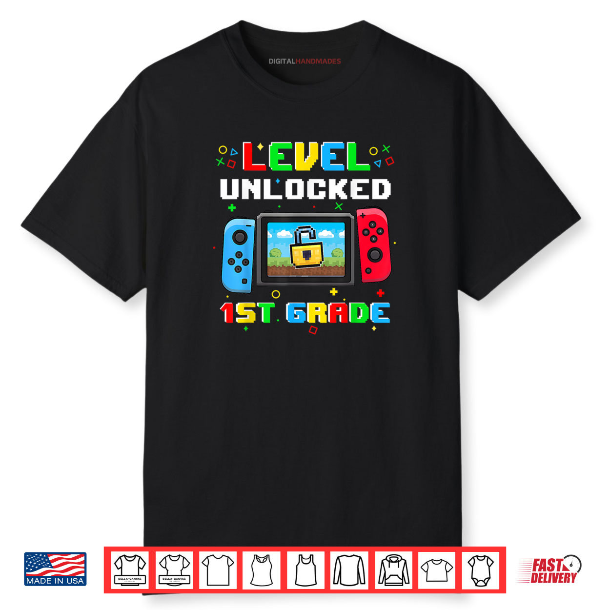 Level 1st Grade Unlocked Back To School First Day Boys Kids Shirt Level 1st Grade Unlocked Back To School First Day Boys Kids Shirt