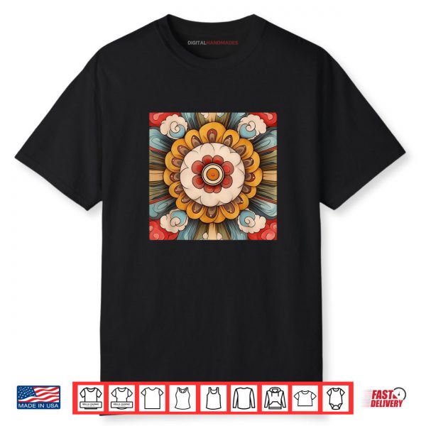Mongolian Style Floral Mandala Shirt