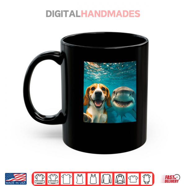 Mug Beagle Dog Selfie with Shark Ocean Lovers Shirt digitalhandmades