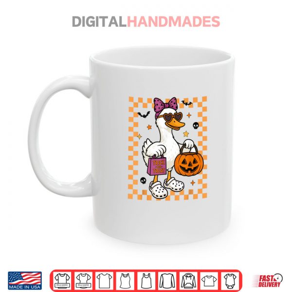 Mug Halloween Goose Ghost Bow Coquette Trick Or Trick Shirt digitalhandmades
