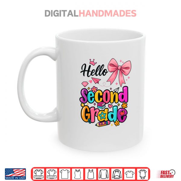 Mug Hello Second Grade Preppy Back to School Boy Girl Teacher Shirt digitalhandmades