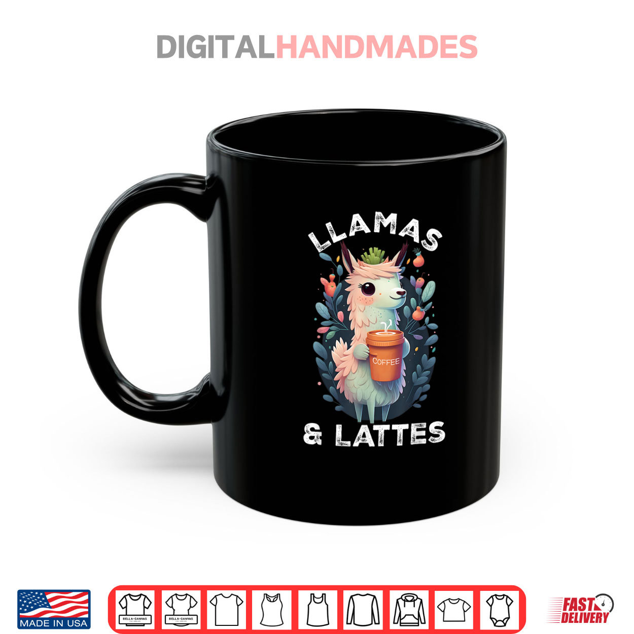 Llamas & Lattes Funny Vintage Llama & Coffee Lover Floral Shirt Llamas & Lattes Funny Vintage Llama & Coffee Lover Floral Shirt