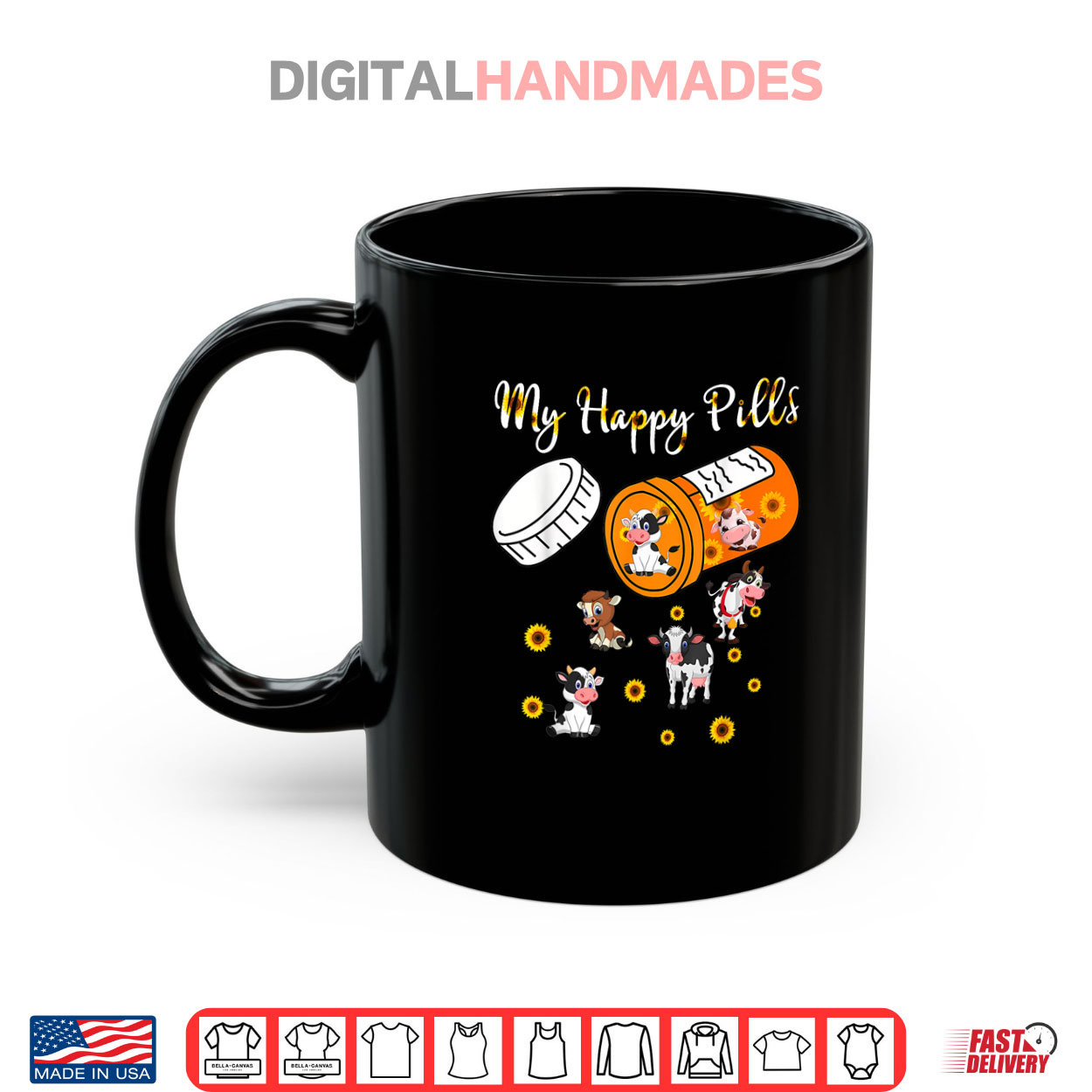 My Happy Pills Cows Cute Cow and Sunflower Cow Lover Funny Shirt My Happy Pills Cows Cute Cow and Sunflower Cow Lover Funny Shirt