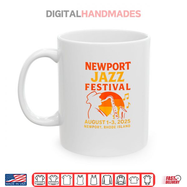 Mug Newport Jazz Festival 2025 Sunset Saxophone Silhouette Shirt