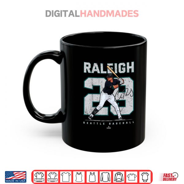 Mug Number and Portrait Cal Raleigh Seattle Baseball MLBPA Shirt digitalhandmades