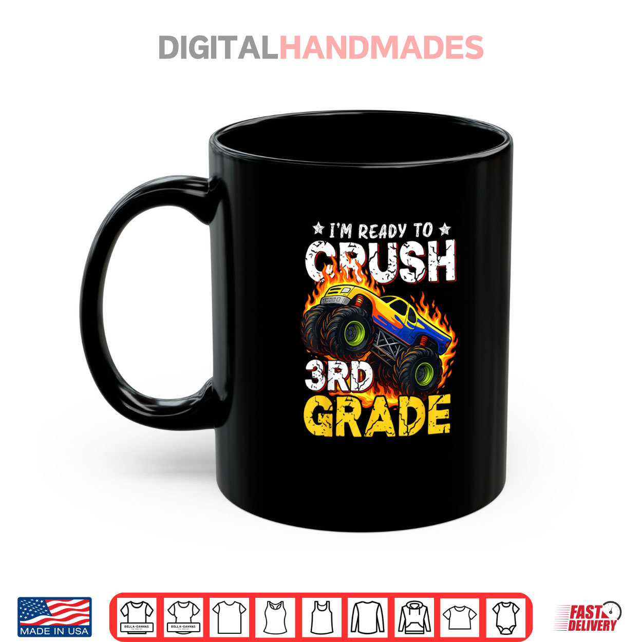 Ready To Crush 3rd Grade Monster Truck Boy Back to School Shirt Ready To Crush 3rd Grade Monster Truck Boy Back to School Shirt