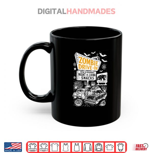 Mug Retro Zombie Drive In Skeleton Movie Night Hotel Halloween Shirt digitalhandmades
