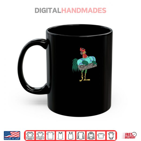 Rooster Cartoon Dj With Turntables Distressed Shirt 3 Mug Rooster Cartoon Dj With Turntables Distressed Shirt digitalhandmades