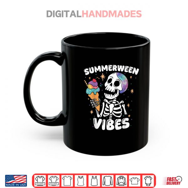 Mug Summerween Vibes Skeleton Ice Cream Art Summer Halloween Fun Shirt digitalhandmades