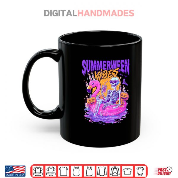 Summerween Vibes Spooky Skeleton Flamingo Pool Halloween Shirt 3 Mug Summerween Vibes Spooky Skeleton Flamingo Pool Halloween Shirt digitalhandmades