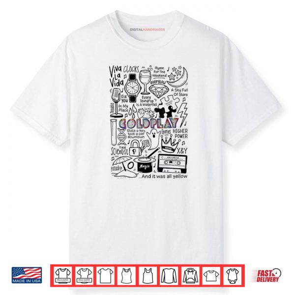 Music Tour Aesthetic Band 2025 Cold Play Music Art Lovers Shirt