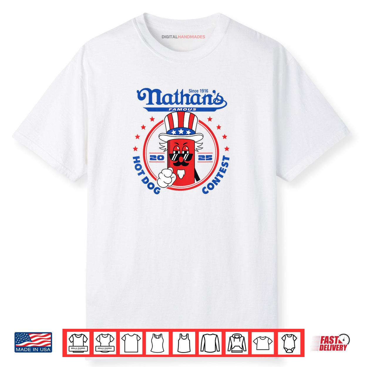 Nathan’s Famous Hot Dog Contest Lover Design Chestnut Joey Shirt