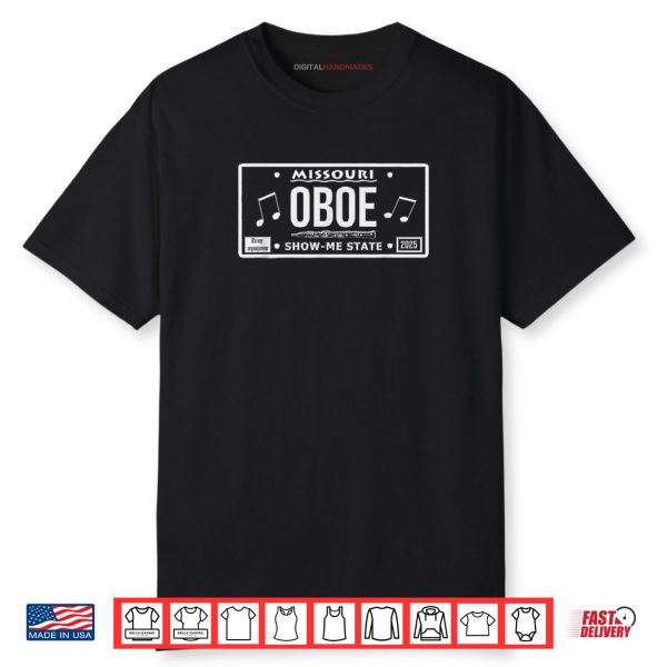 Oboe Music Notes Missouri License Plate Superpower Design Shirt
