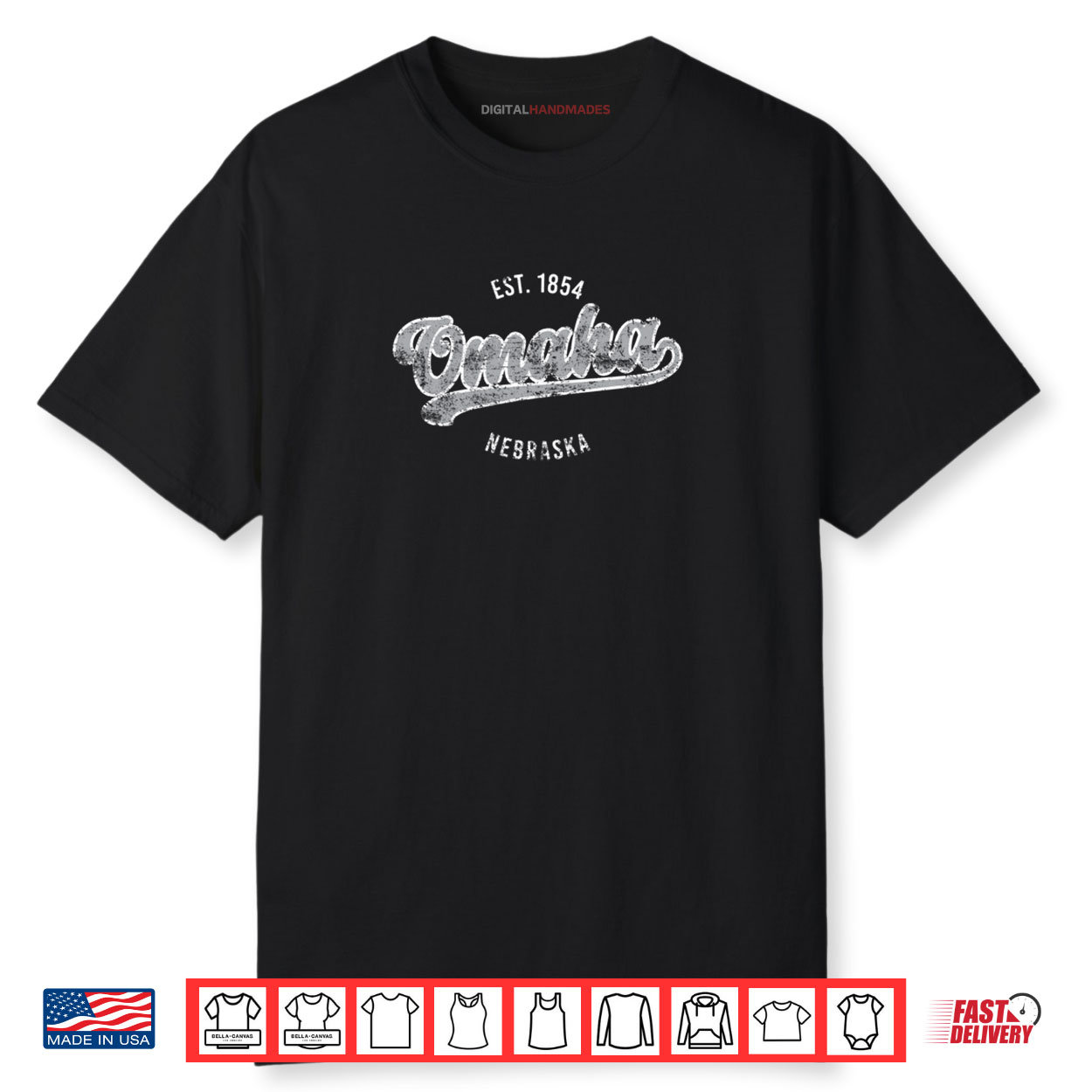 Omaha Nebraska Established 1854 Distressed Shirt