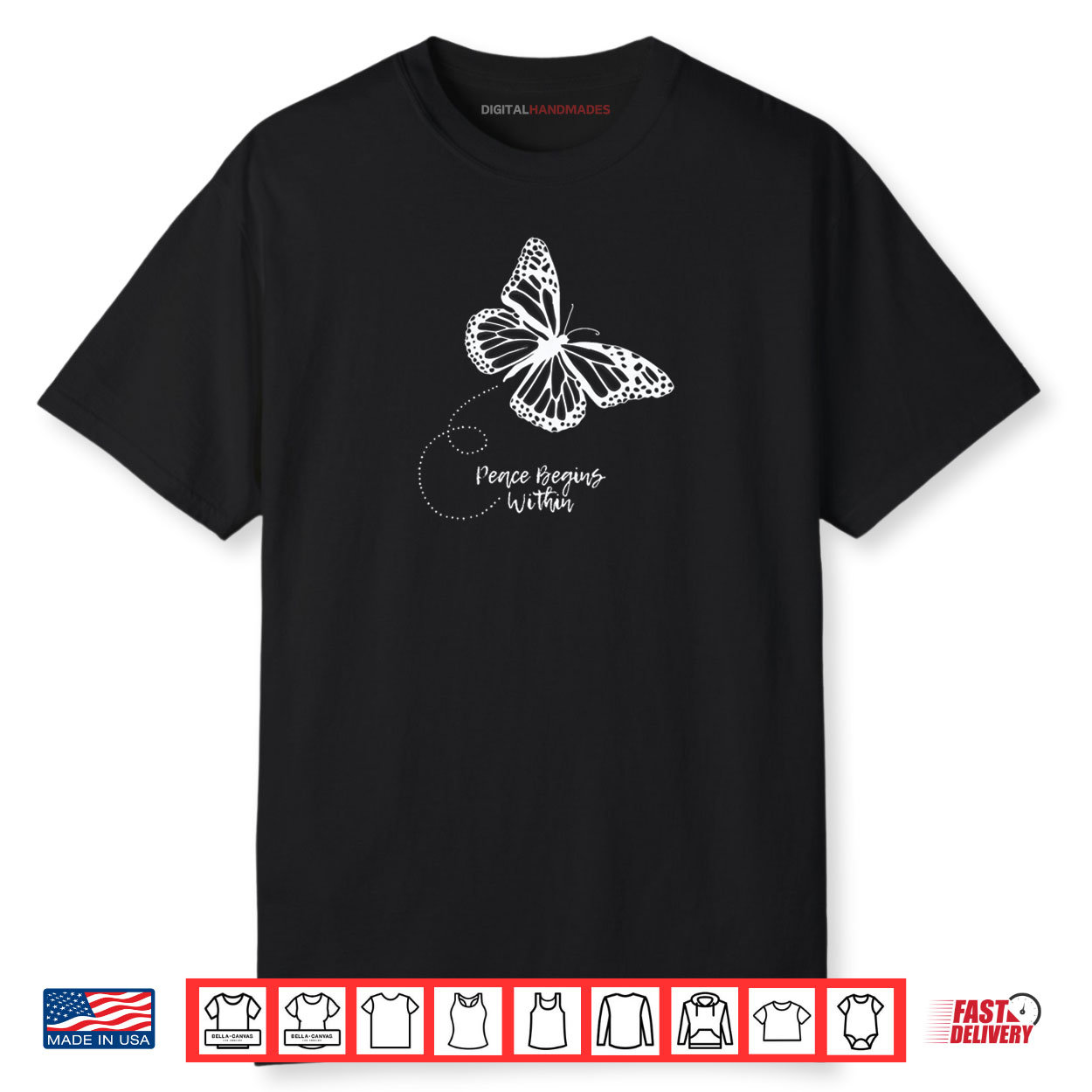 Positive Vibes Butterfly Inner Peace Art Shirt Positive Vibes Butterfly Inner Peace Art Shirt
