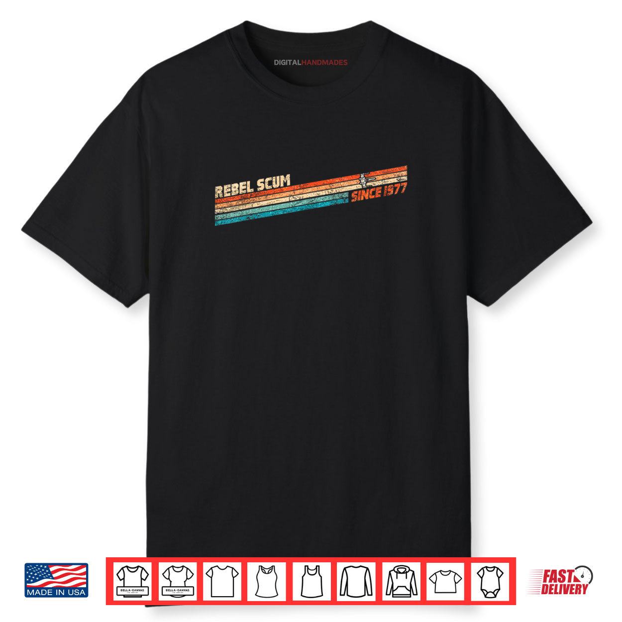 Retro Rebel Scum Est 1977 Shirt