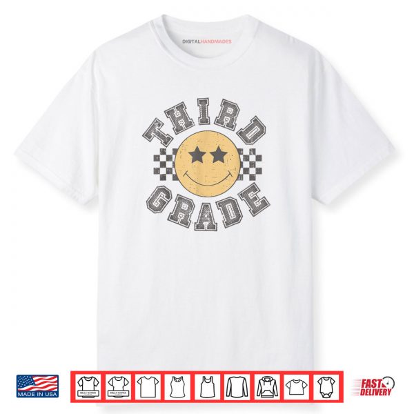 Retro Third Grade Teacher Student 1st Day Back To School Shirt