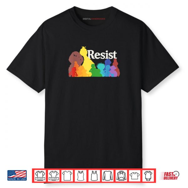 Save P.B.S Resist Rainbow Character Graphic Shirt