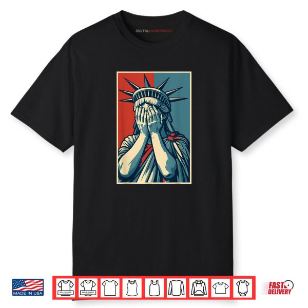 Statue of Liberty Covering Her Face Art Shirt