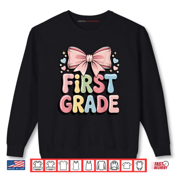 Sweatshirt 1st Grade First Grade Teacher Girls Coquette Bow Shirt digitalhandmades