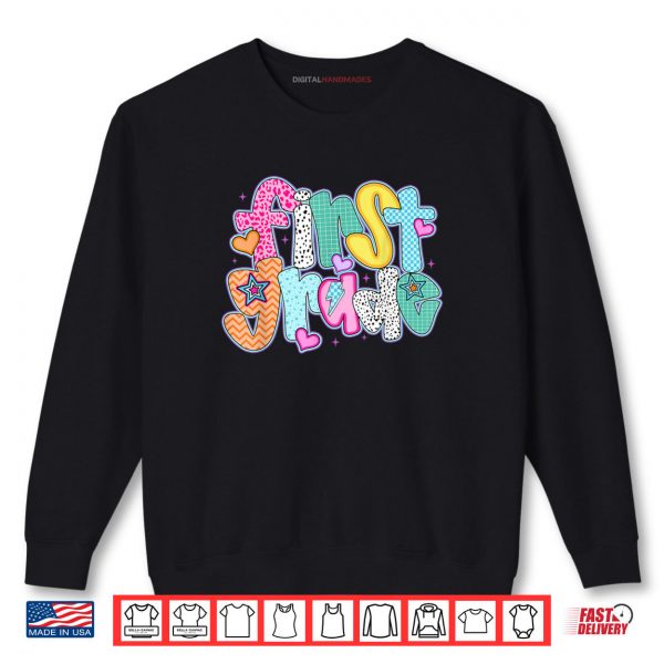 Sweatshirt 1st Grade Shirt Girl Back To School First Day of First Grade Shirt digitalhandmades