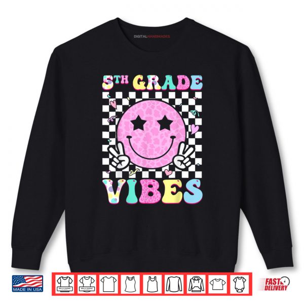 Sweatshirt 5th Grade Vibes Groovy Back to School Fifth Grade Girls Kids Shirt digitalhandmades