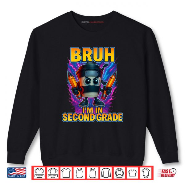 Sweatshirt Bruh Im In Second Grade Italian Brainrot Back To School Boy Shirt digitalhandmades