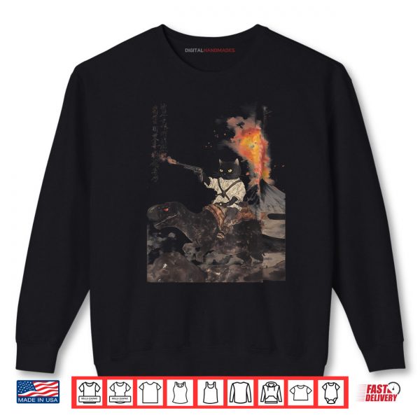 Calligraphy Cat Dinosaur Volcanic Eruption Art Print Shirt 1 Sweatshirt Calligraphy Cat Dinosaur Volcanic Eruption Art Print Shirt digitalhandmades