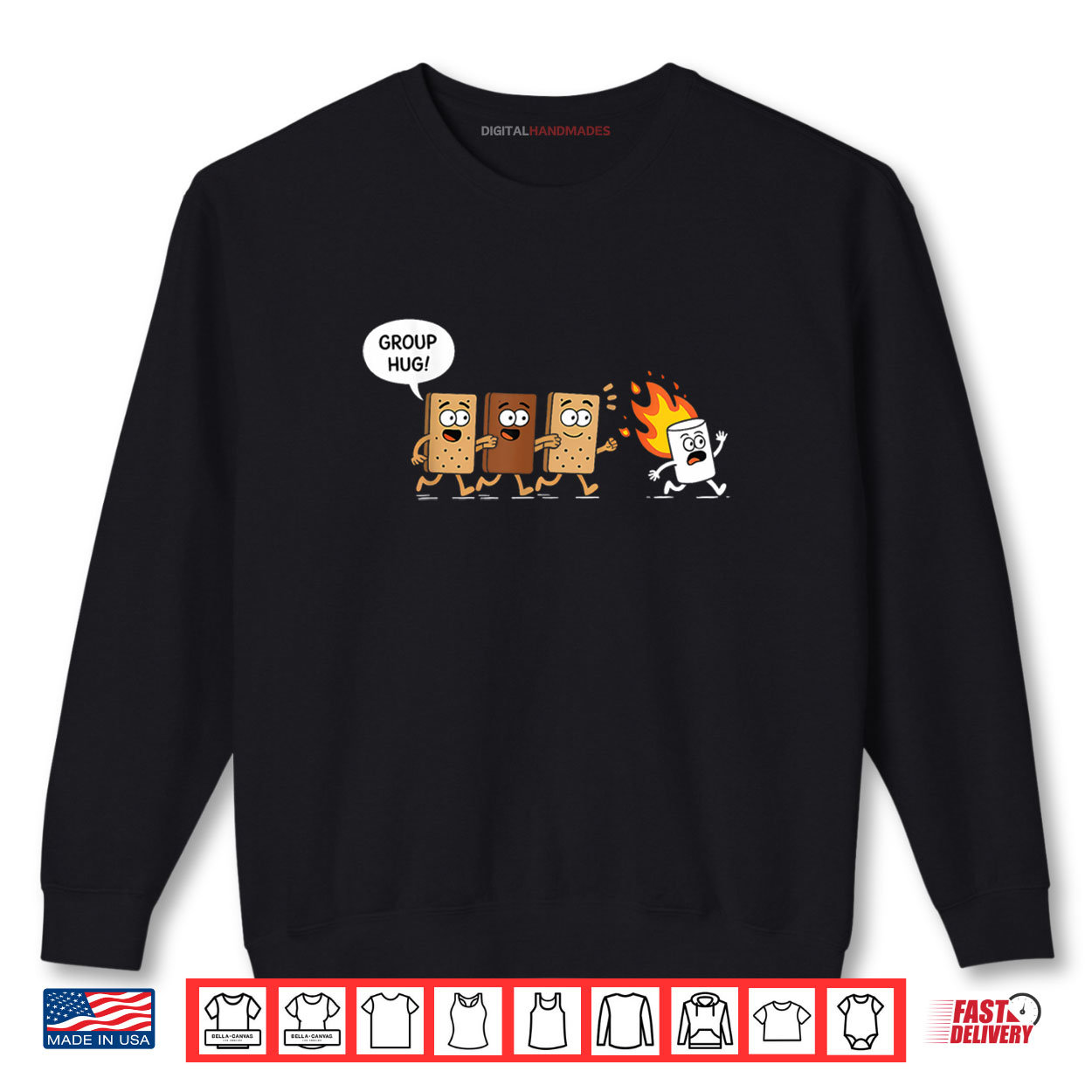 Camping S’mores Group Hug Cute Marshmallow Chocolate Shirt Camping S’mores Group Hug Cute Marshmallow Chocolate Shirt